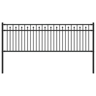 Vidaxl spike hek zwart 200 x 110 cm gepoedercoat staal
