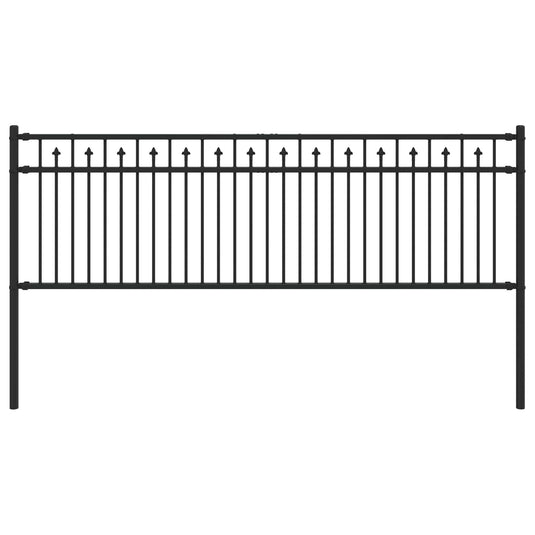 Vidaxl spike hek zwart 200 x 110 cm gepoedercoat staal
