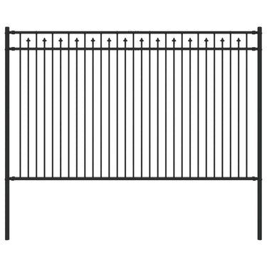Vidaxl spike hek zwart 200 x 166 cm gepoedercoat staal