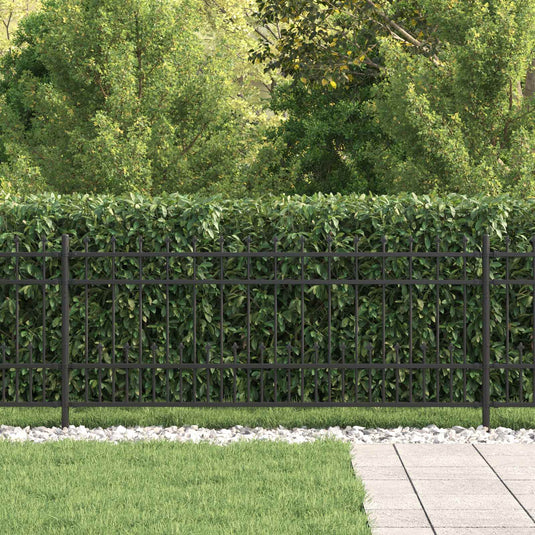 Vidaxl spike ring hek zwart 200 x 130 cm gepoedercoat staal