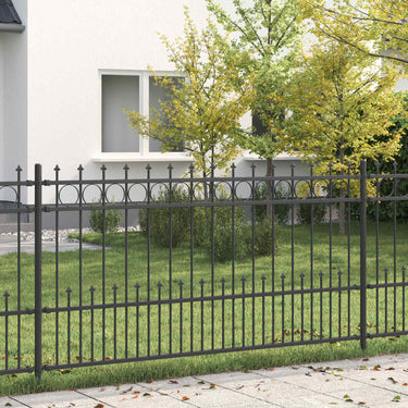 Vidaxl spike ring hek zwart 200 x 150 cm gepoedercoat staal