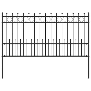 Vidaxl spike ring hek zwart 200 x 150 cm gepoedercoat staal