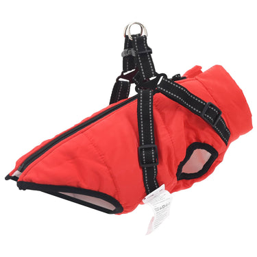 Vidaxl hondenjas met harnas rood s fleece en polyester