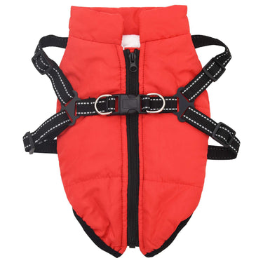 Vidaxl hondenjas met harnas rood 2xl fleece en polyester