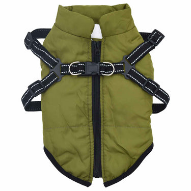Vidaxl hondenjas met harnas legergroen xl fleece en polyester
