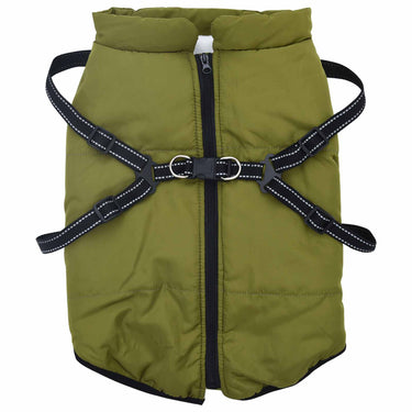 Vidaxl hondenjas met harnas legergroen 5xl fleece en polyester