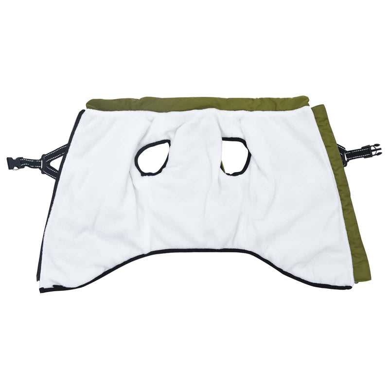 Load image into Gallery viewer, Vidaxl hondenjas met harnas legergroen 5xl fleece en polyester
