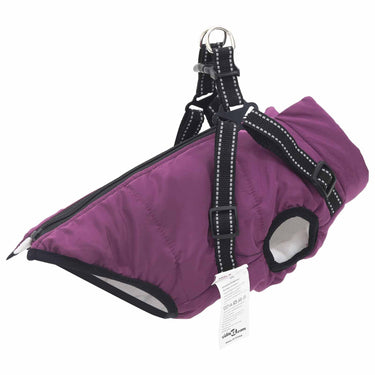 Vidaxl hondenjas met harnas paars l fleece en polyester