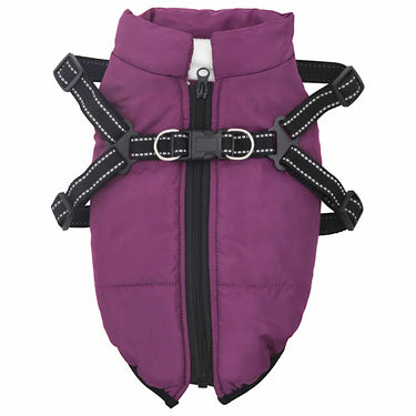 Vidaxl hondenjas met harnas paars l fleece en polyester