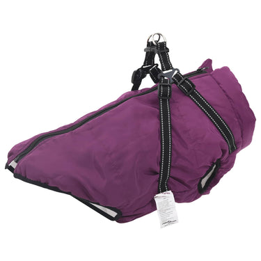 Vidaxl hondenjas met harnas paars 3xl fleece en polyester