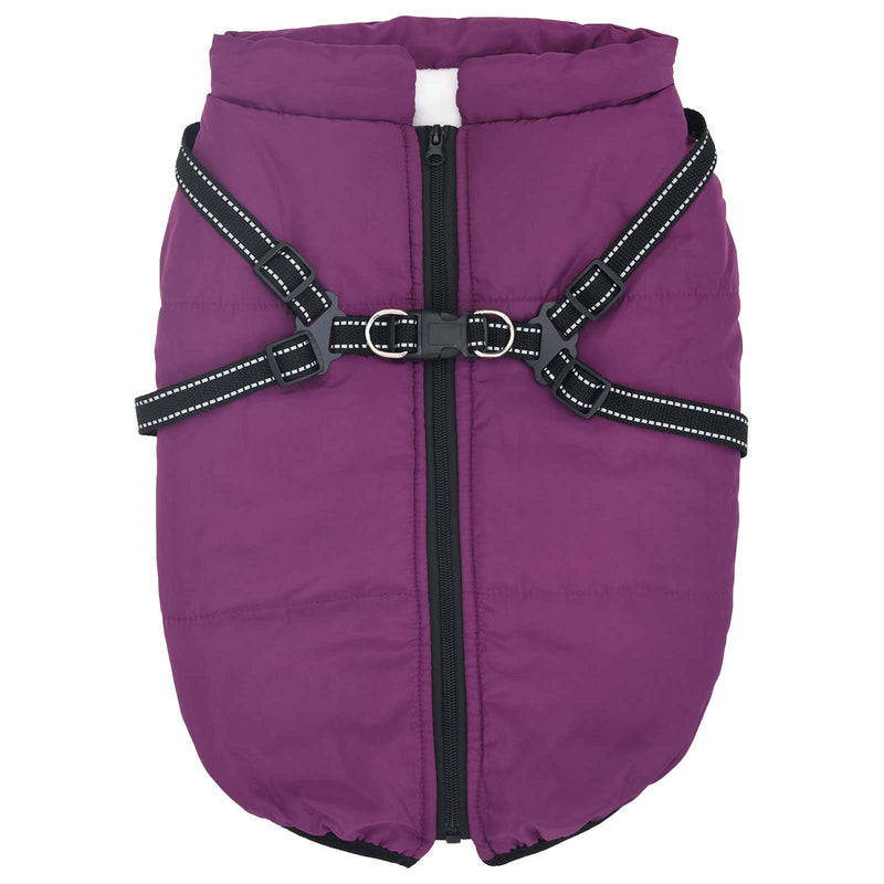 Load image into Gallery viewer, Vidaxl hondenjas met harnas paars 4xl fleece en polyester
