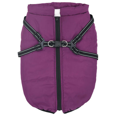 Vidaxl hondenjas met harnas paars 5xl fleece en polyester
