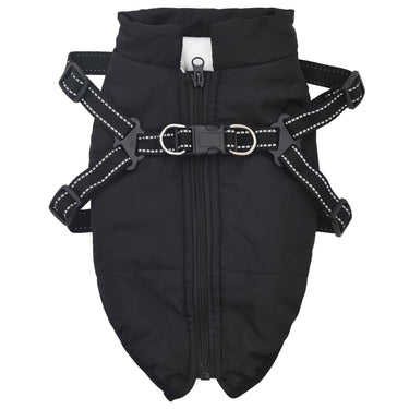 Vidaxl hondenjas met harnas zwart m fleece en polyester