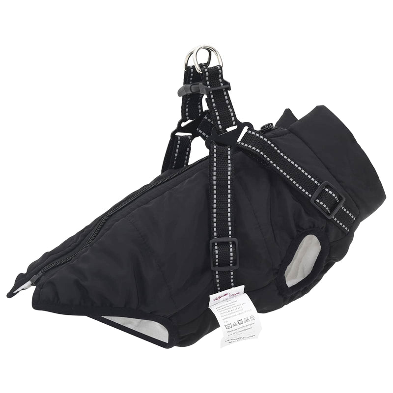 Load image into Gallery viewer, Vidaxl hondenjas met harnas zwart l fleece en polyester
