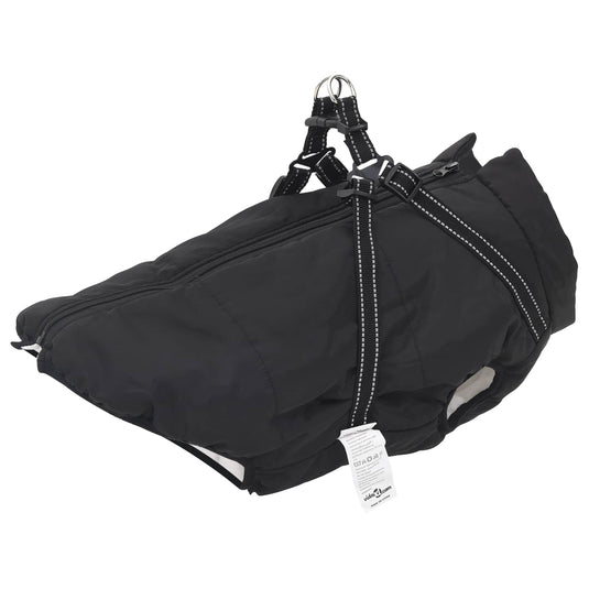Vidaxl hondenjas met harnas zwart 5xl fleece en polyester