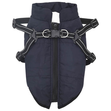 Vidaxl hondenjas met harnas marineblauw xl fleece en polyester