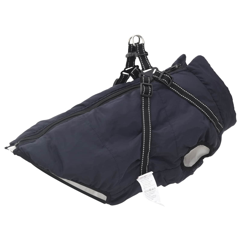 Load image into Gallery viewer, Vidaxl hondenjas met harnas marineblauw 5xl fleece en polyester
