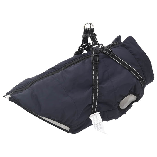 Vidaxl hondenjas met harnas marineblauw 5xl fleece en polyester