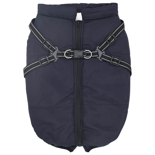 Vidaxl hondenjas met harnas marineblauw 5xl fleece en polyester