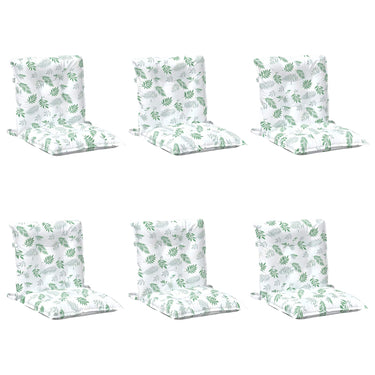 Vidaxl lowback stoelkussen blad 6 pcs wit 100 x 50 x 7 cm oxford