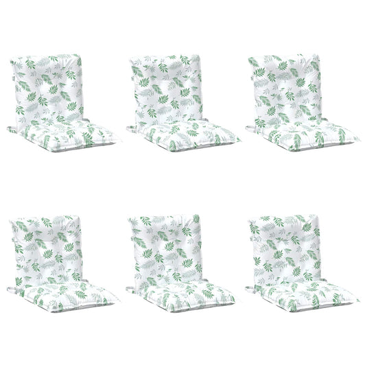 Vidaxl lowback stoelkussen blad 6 pcs wit 100 x 50 x 7 cm oxford