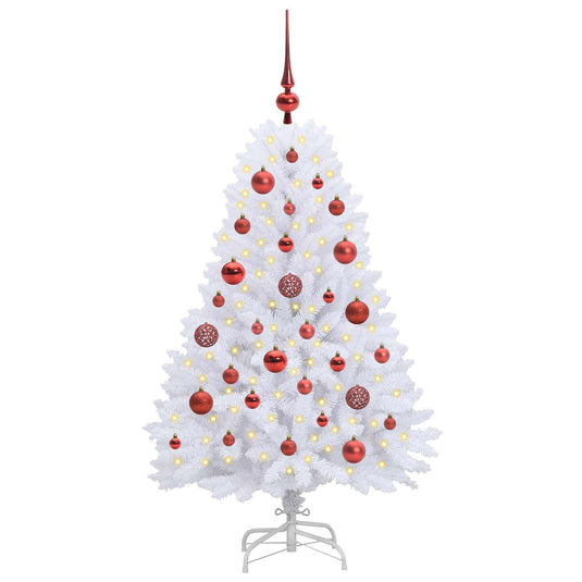 Vidaxl kunstmatige inklapbare kerstboom wit 120 cm pvc en staal