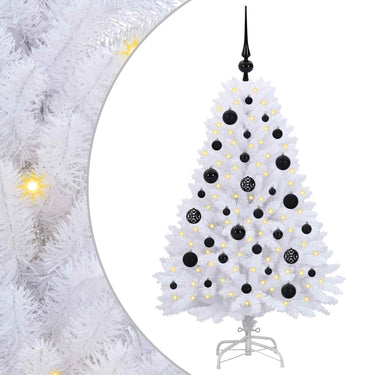 Vidaxl kunstmatige inklapbare kerstboom wit 120 cm pvc en staal