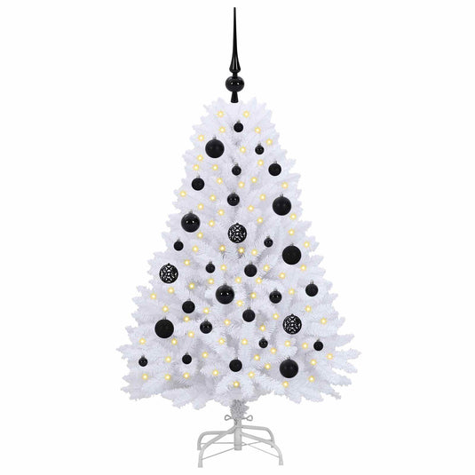 Vidaxl kunstmatige inklapbare kerstboom wit 120 cm pvc en staal