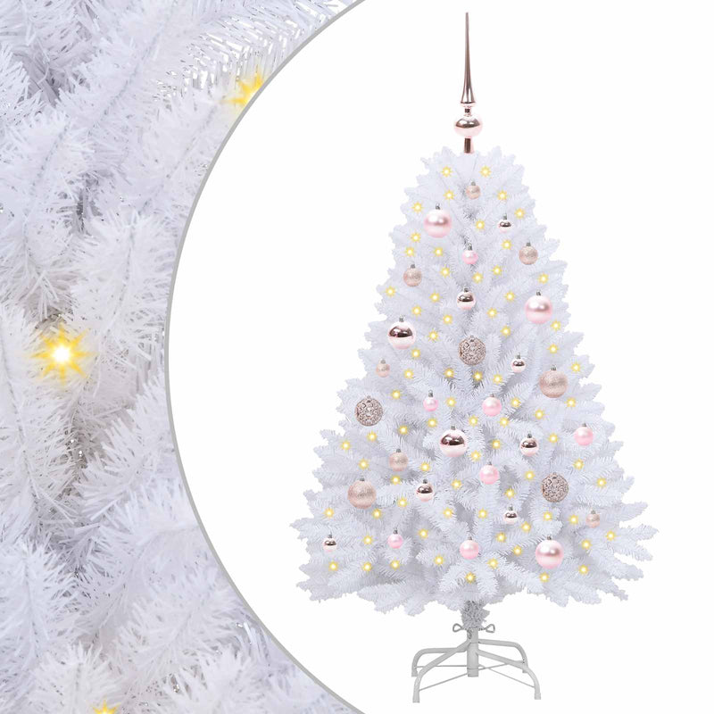 Load image into Gallery viewer, Vidaxl kunstmatige inklapbare kerstboom wit 120 cm pvc en staal

