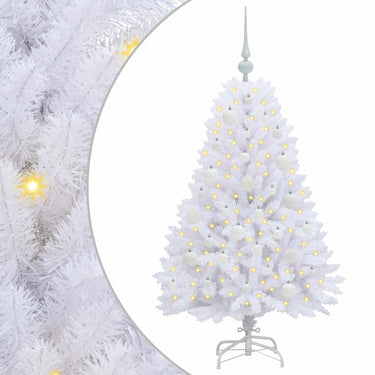 Vidaxl kunstmatige inklapbare kerstboom wit 120 cm pvc en staal
