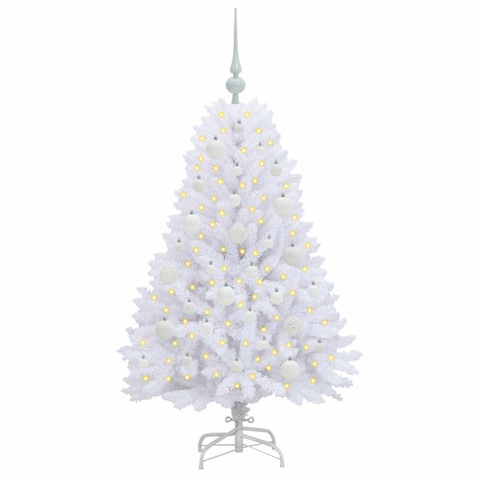 Vidaxl kunstmatige inklapbare kerstboom wit 120 cm pvc en staal