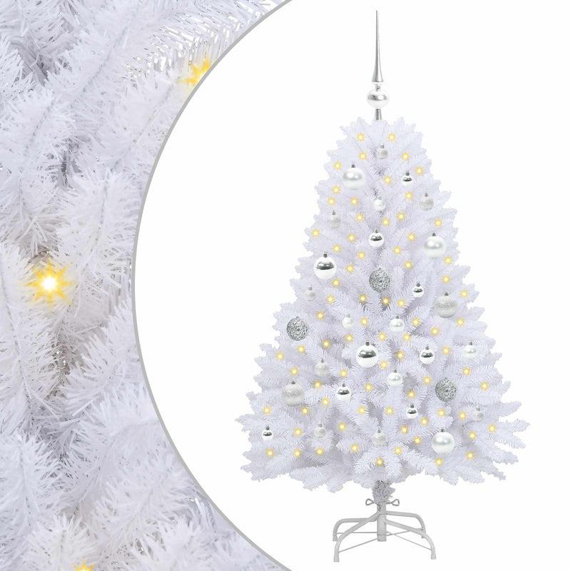 Load image into Gallery viewer, Vidaxl kunstmatige inklapbare kerstboom wit 120 cm pvc en staal

