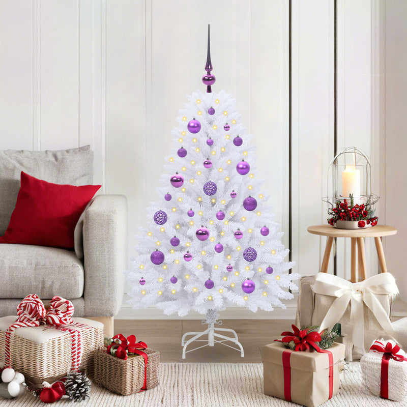 Load image into Gallery viewer, Vidaxl kunstmatige inklapbare kerstboom wit 120 cm pvc en staal
