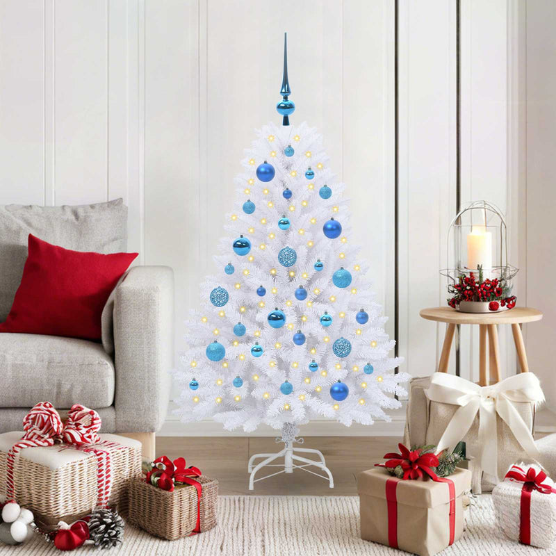 Load image into Gallery viewer, Vidaxl kunstmatige inklapbare kerstboom wit 120 cm pvc en staal
