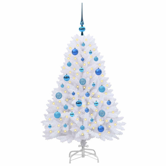 Vidaxl kunstmatige inklapbare kerstboom wit 120 cm pvc en staal