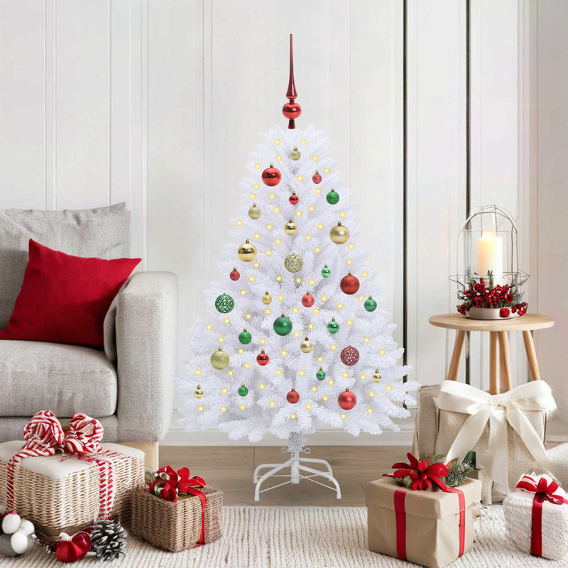 Load image into Gallery viewer, Vidaxl kunstmatige inklapbare kerstboom wit 120 cm pvc en staal
