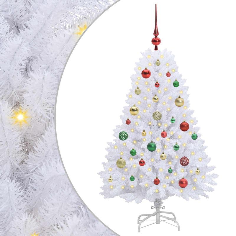 Load image into Gallery viewer, Vidaxl kunstmatige inklapbare kerstboom wit 120 cm pvc en staal
