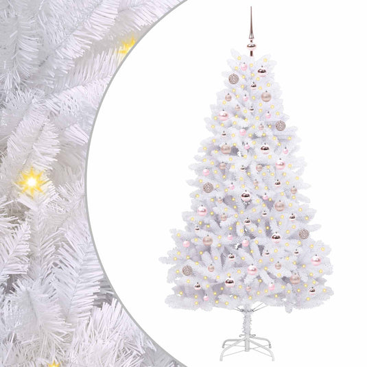Vidaxl kunstmatige inklapbare kerstboom wit 180 cm pvc en staal