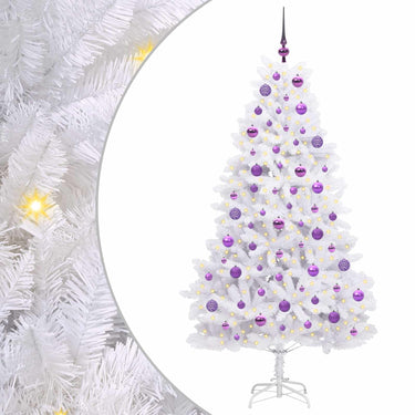 Vidaxl kunstmatige inklapbare kerstboom wit 180 cm pvc en staal