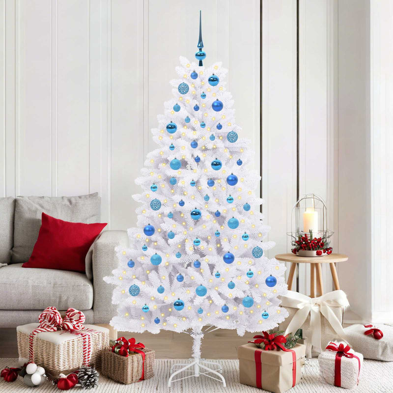 Load image into Gallery viewer, Vidaxl kunstmatige inklapbare kerstboom wit 180 cm pvc en staal
