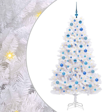 Vidaxl kunstmatige inklapbare kerstboom wit 180 cm pvc en staal