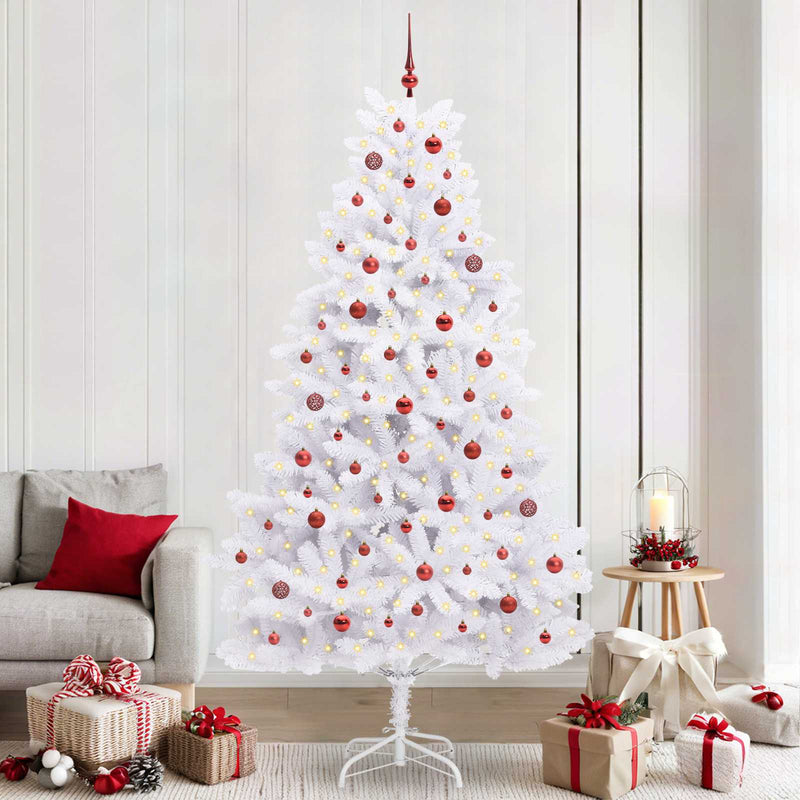 Load image into Gallery viewer, Vidaxl kunstmatige inklapbare kerstboom wit 240 cm pvc en staal
