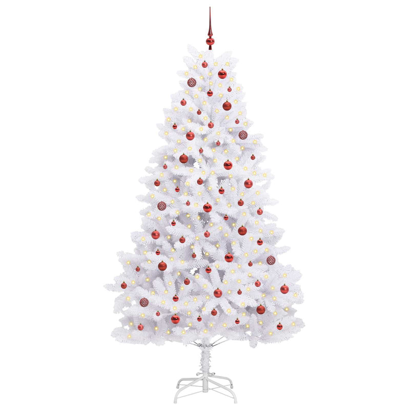 Load image into Gallery viewer, Vidaxl kunstmatige inklapbare kerstboom wit 240 cm pvc en staal
