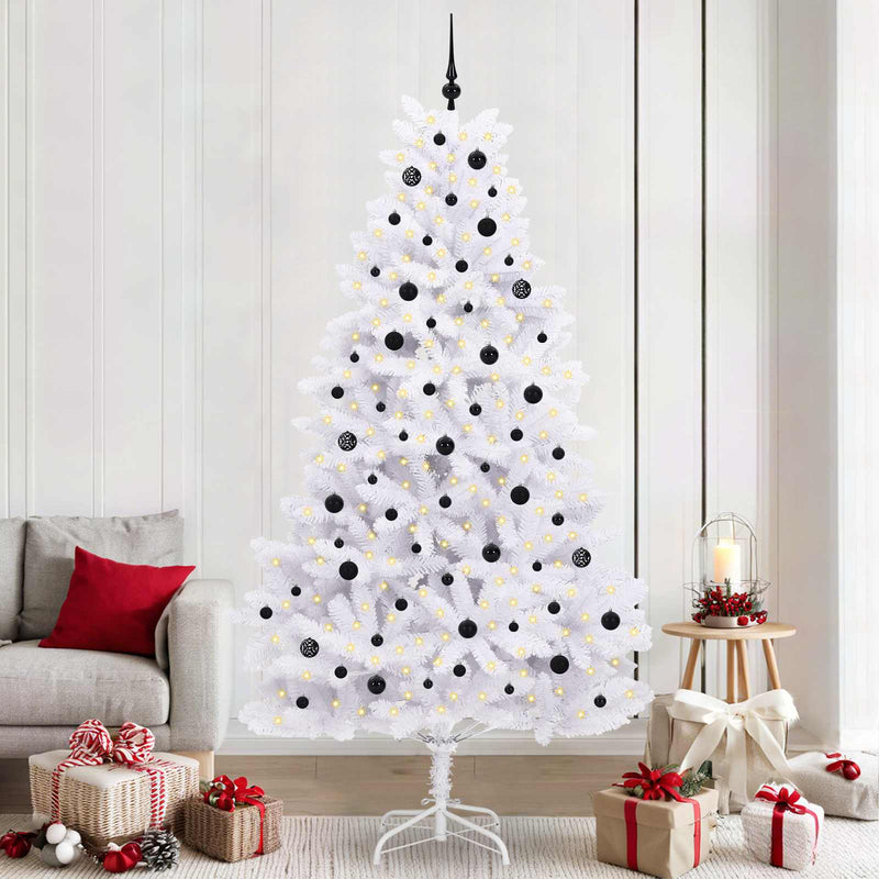 Load image into Gallery viewer, Vidaxl kunstmatige inklapbare kerstboom wit 240 cm pvc en staal
