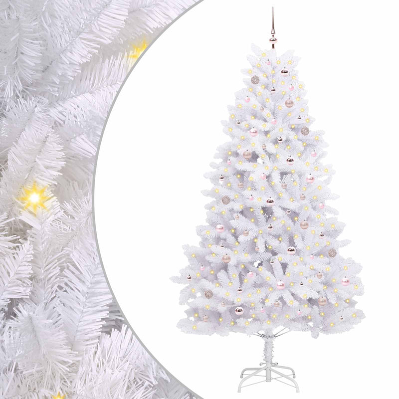 Load image into Gallery viewer, Vidaxl kunstmatige inklapbare kerstboom wit 240 cm pvc en staal
