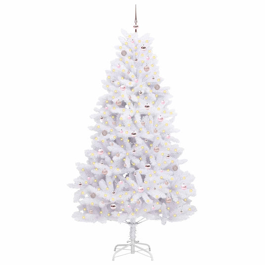 Vidaxl kunstmatige inklapbare kerstboom wit 240 cm pvc en staal
