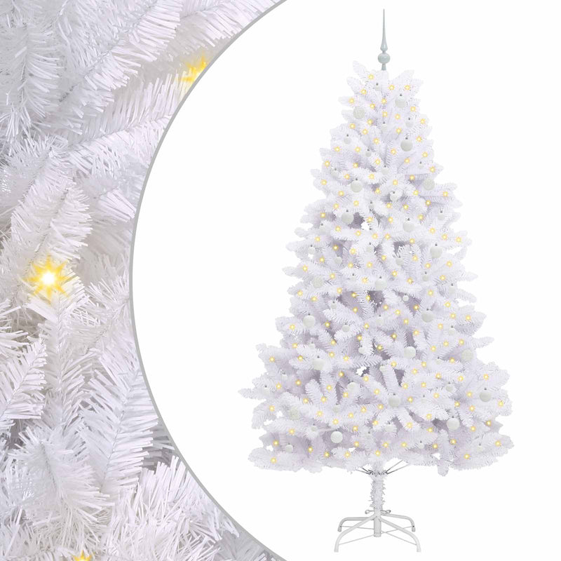 Load image into Gallery viewer, Vidaxl kunstmatige inklapbare kerstboom wit 240 cm pvc en staal
