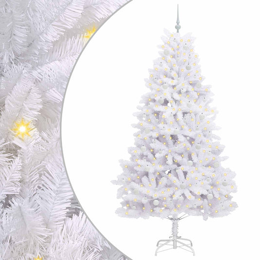 Vidaxl kunstmatige inklapbare kerstboom wit 240 cm pvc en staal