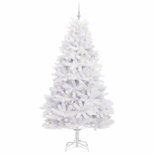 Vidaxl kunstmatige inklapbare kerstboom wit 240 cm pvc en staal