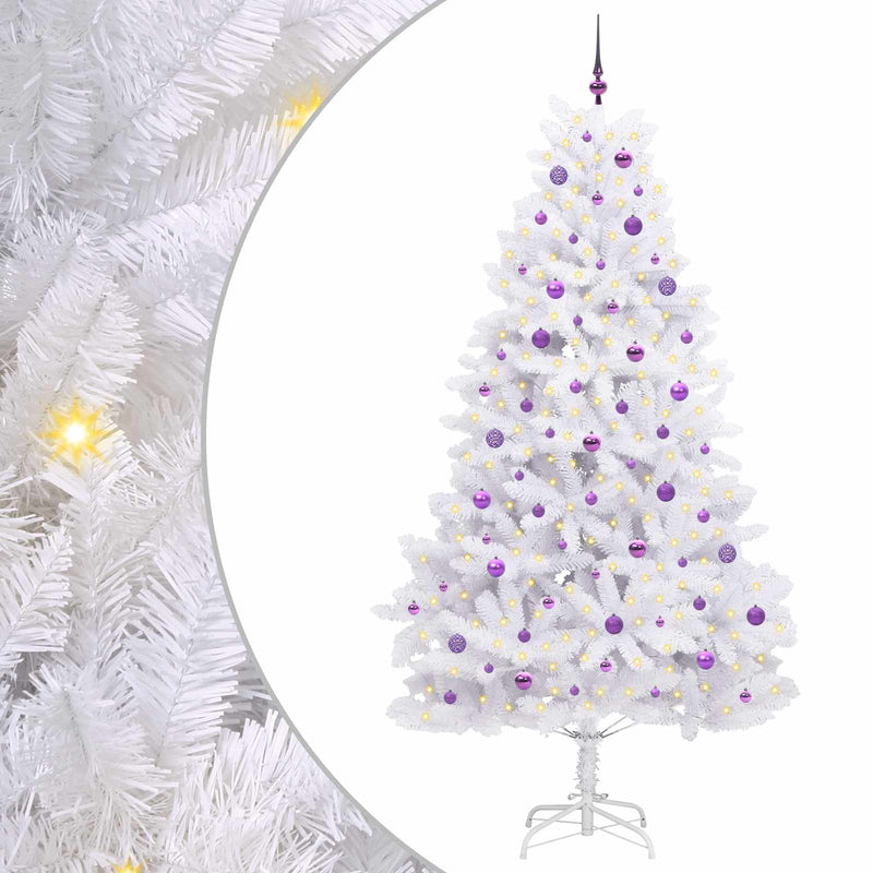 Load image into Gallery viewer, Vidaxl kunstmatige inklapbare kerstboom wit 240 cm pvc en staal
